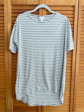 Lularoe Irma Grey & White Striped